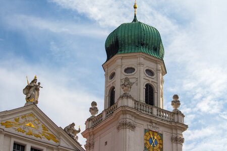 Historic old town bavaria church steeples photo