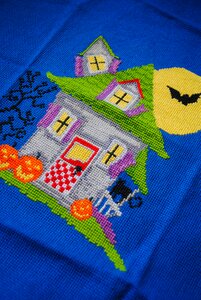 Halloween mansion needlework photo