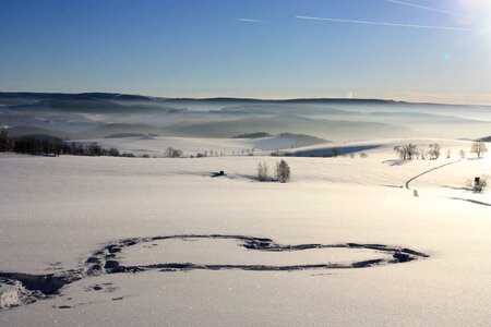Cold blue sky snowy