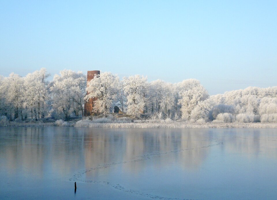 Lake ice rink winter's day