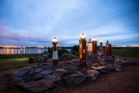 The lighthouse a scale model of the coast photo