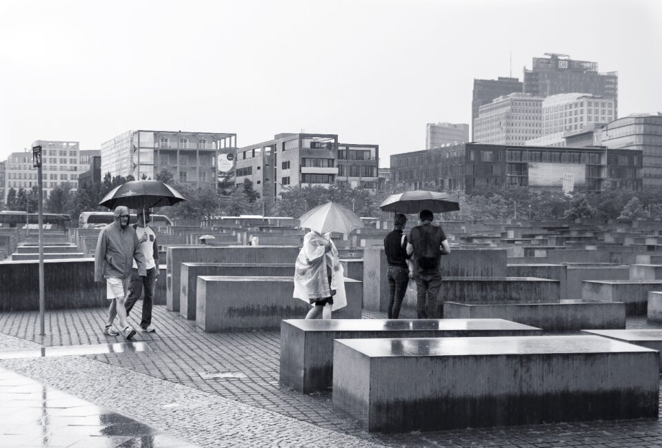 Berlin rain memorials attesting to the achievements