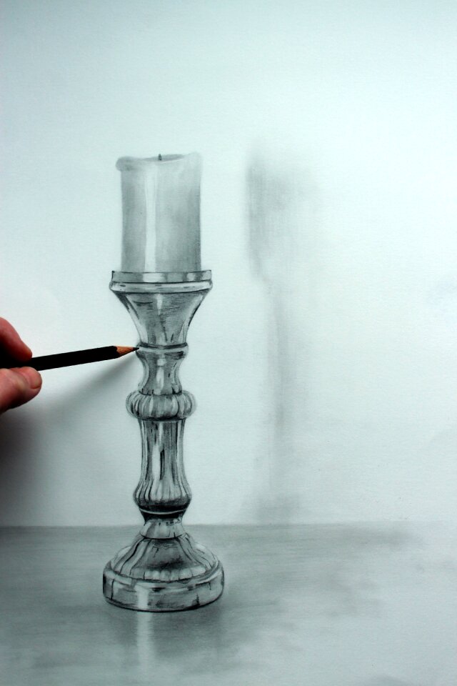 Candle candlestick graphite