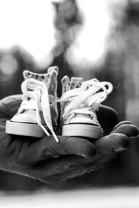 Small black and white gray shoes photo