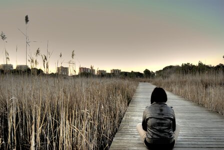 Reflective look thinking trail photo