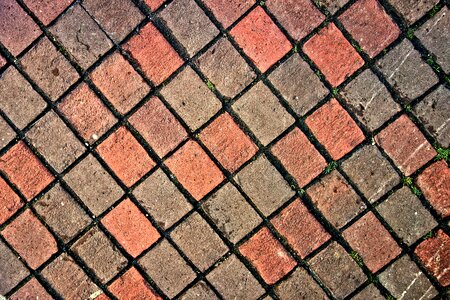 Urban red brick brick background photo