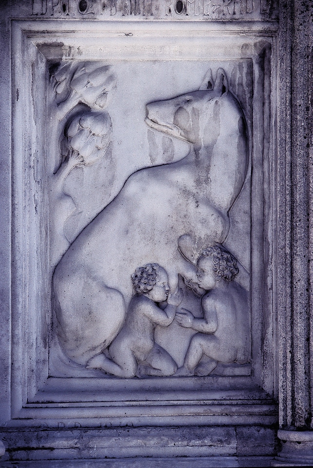 Founder of the city of rome marble relief