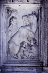 Founder of the city of rome marble relief
