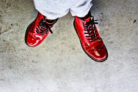 Shoe red shoe patent leather