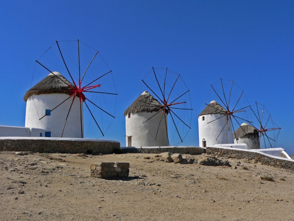 Windmills greece greek island