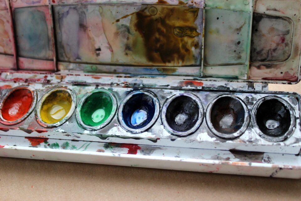 Color rainbow watercolour