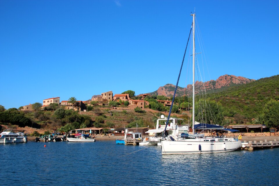Sea port sailboat