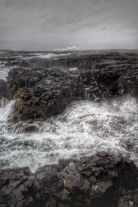 Cliff lake dark photo