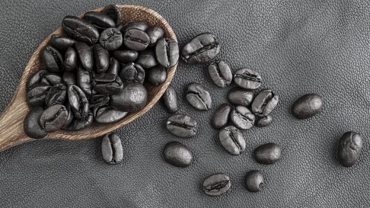 Black background black caffeine photo