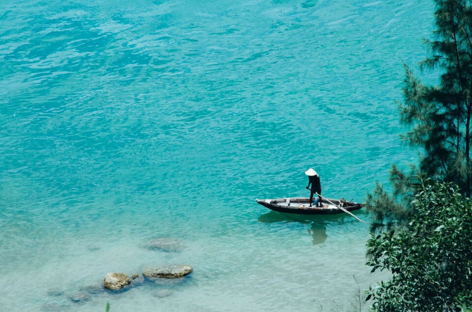 Asian ferry fishing