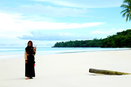 Indonesian beach white sand photo