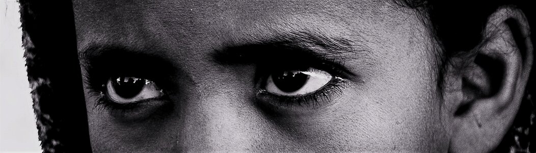 Eyelashes view human eye photo