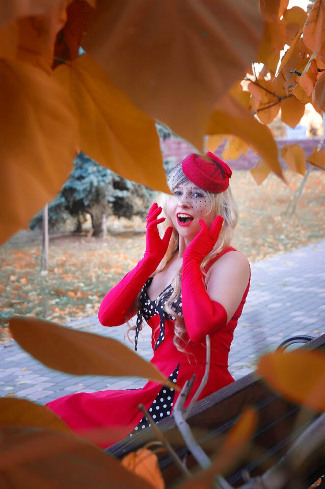 Veil the woman in red lady in red