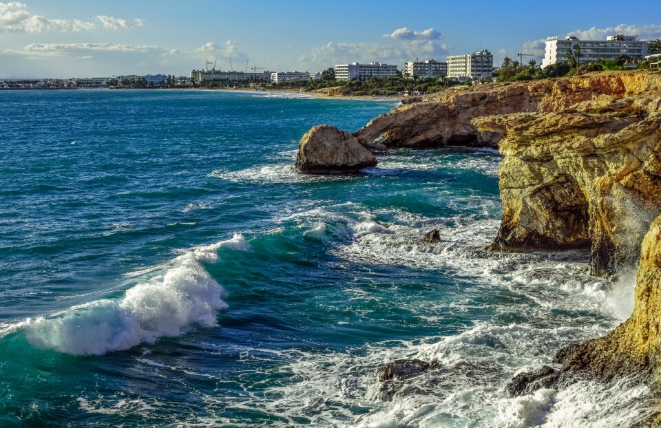 Rocky coast waves landscape