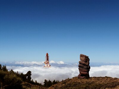Rocket landscape clouds