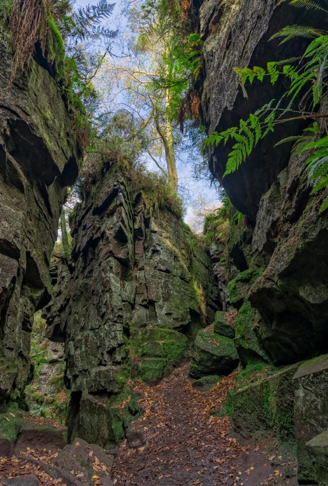Natural rock cleft tourist landscape