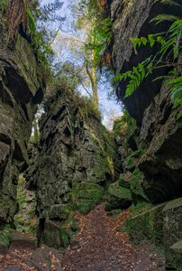Natural rock cleft tourist landscape