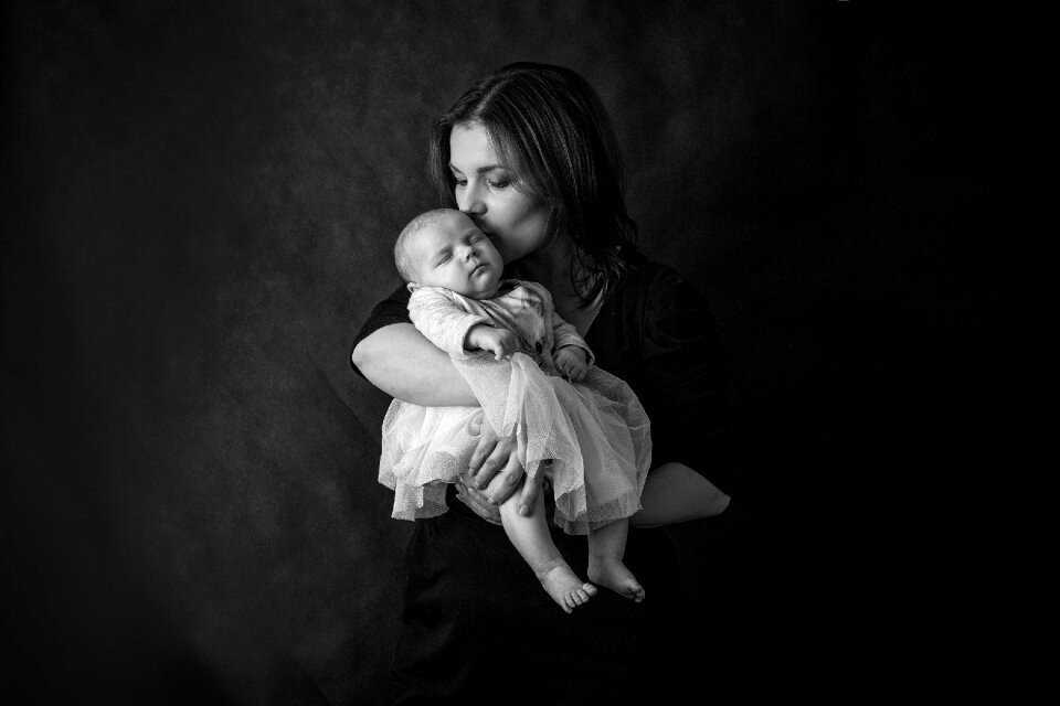 Mom child the little girl