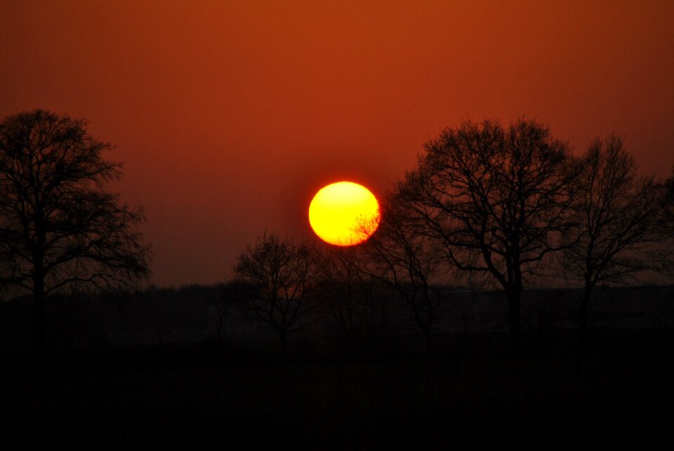 Dusk sun silhouette