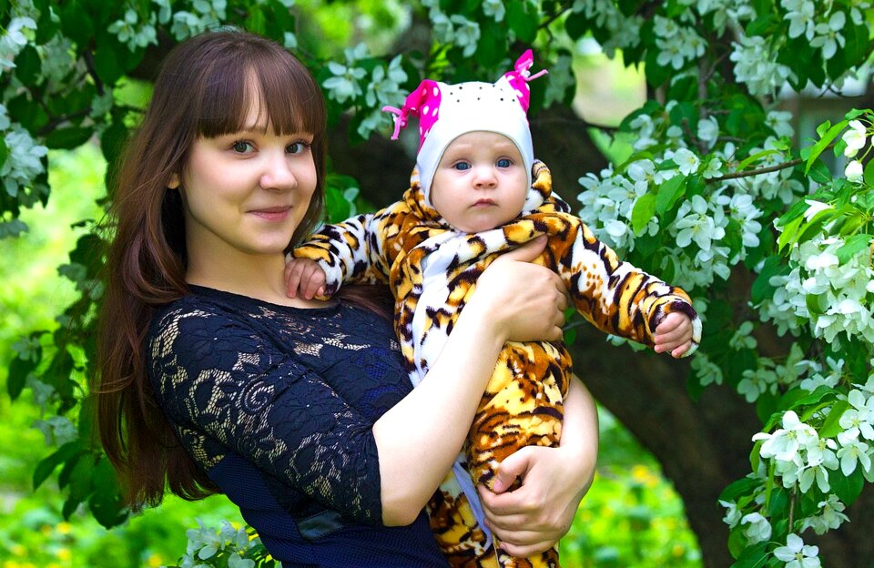 Nature bloom a mother and her child