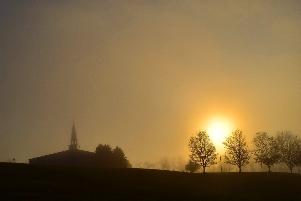 Church trees landscape photo