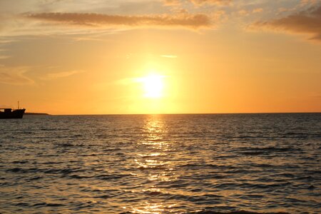 Sun sky sunset beach photo