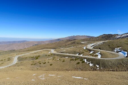 Road zigzags landscape