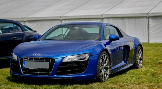 V10 blue supercar