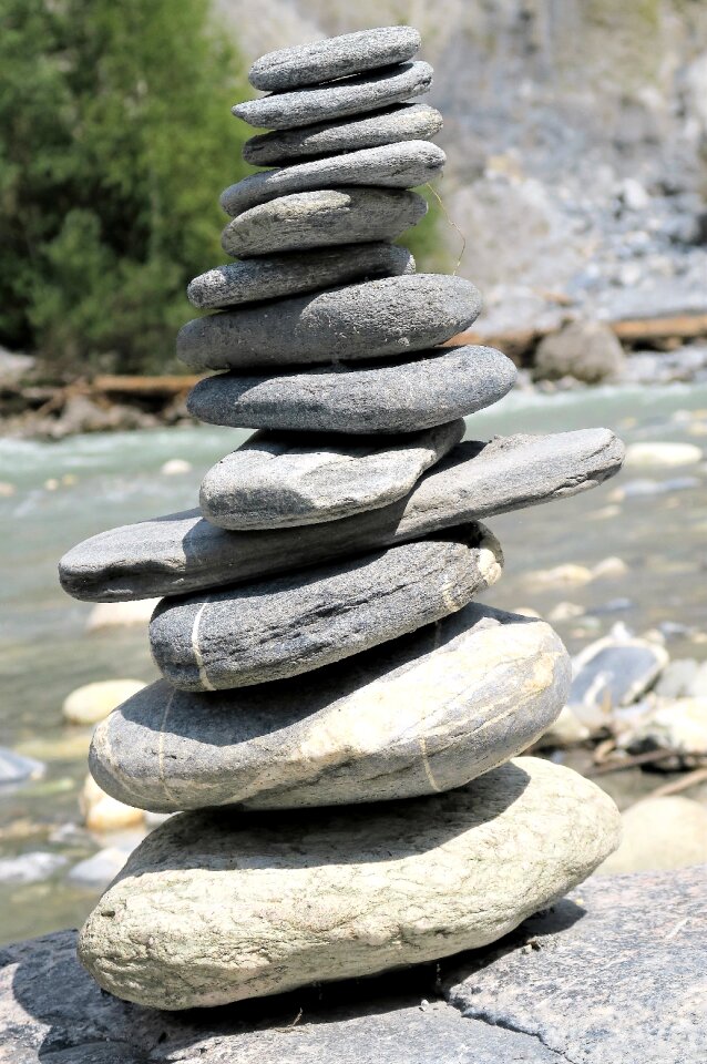 Bank river landscape pyramid