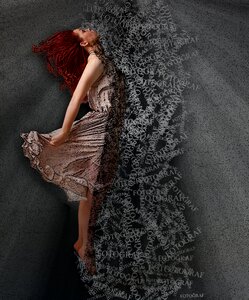 Girl read hair dress