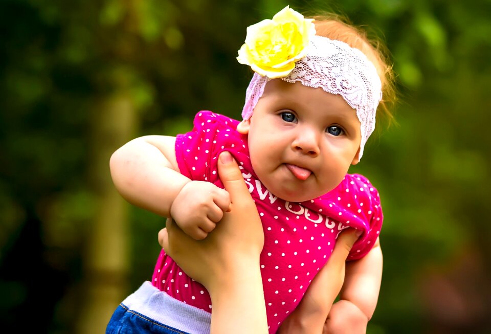 Childhood a cute baby girl