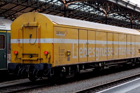Yellow switzerland train photo