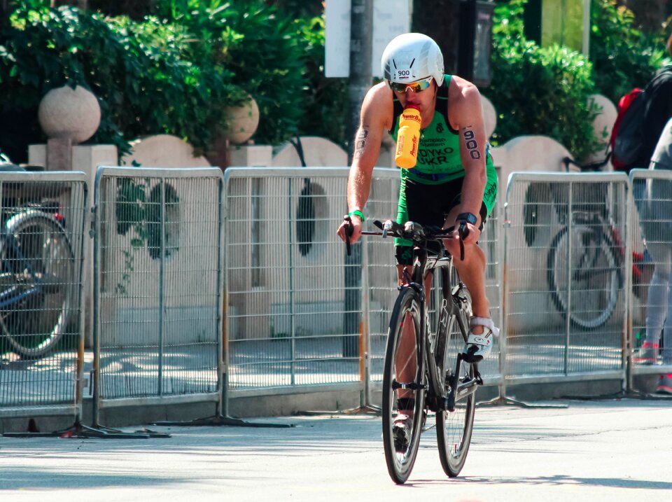 Triathlon ride cyclist