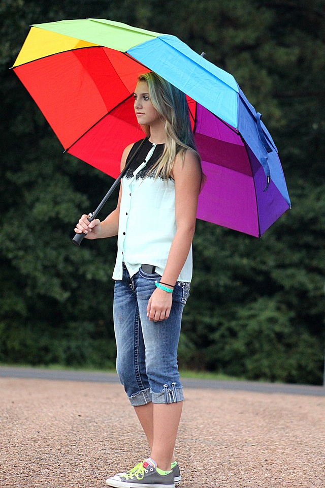 Girl umbrella outdoor
