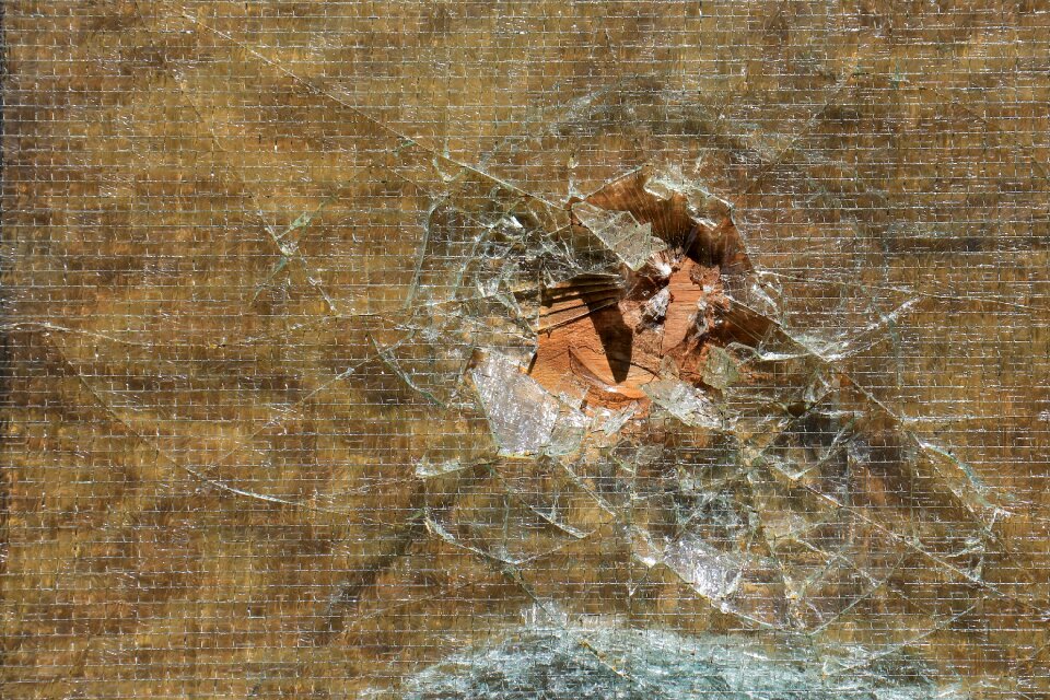 Glass breakage jumped background image