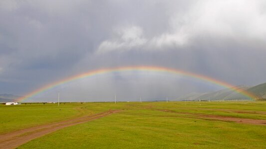 Rainbow landscape steppe photo