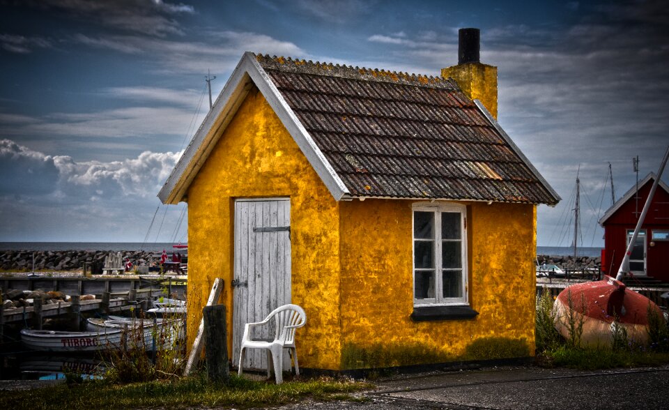 Hut yellow house old