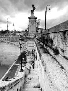 Bridge ponte sant'angelo lamppost photo