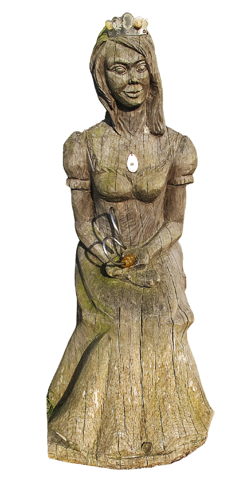 Crown female wood carving