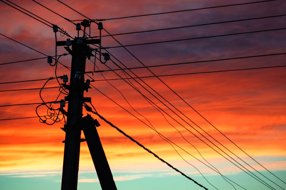 Sunset wire electricity