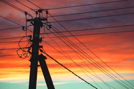 Sunset wire electricity photo
