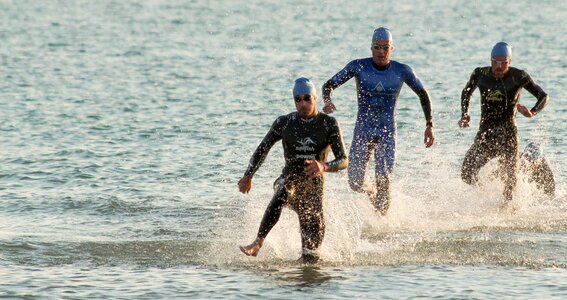 Swimming triathlon athlete