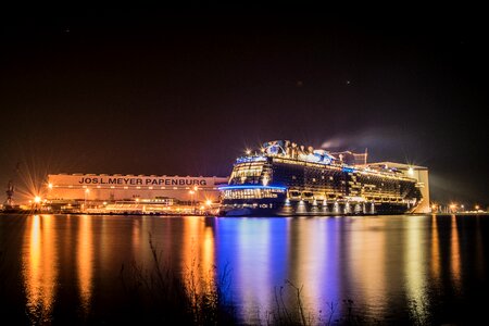 Shipping shipyard night photo