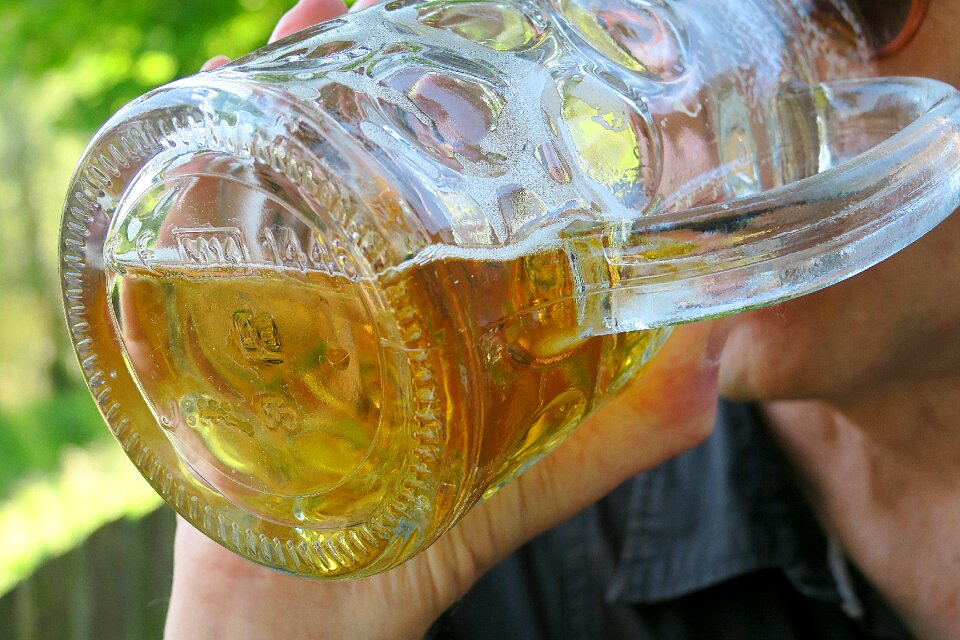 Beer drinking man beer garden
