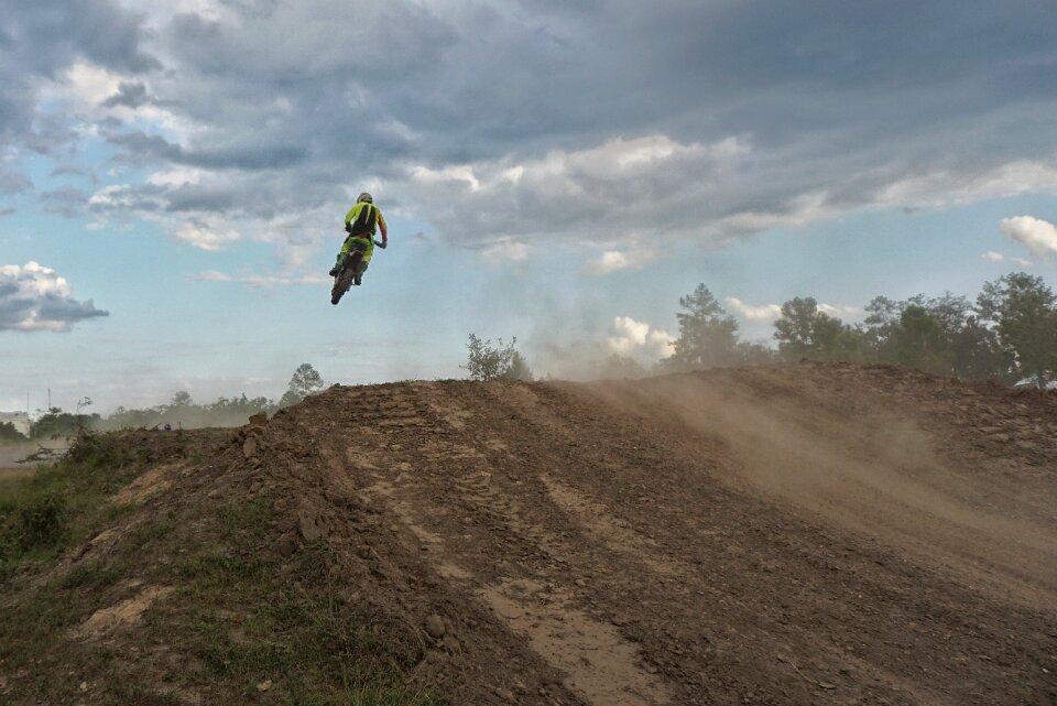 Rider dirt bike dust